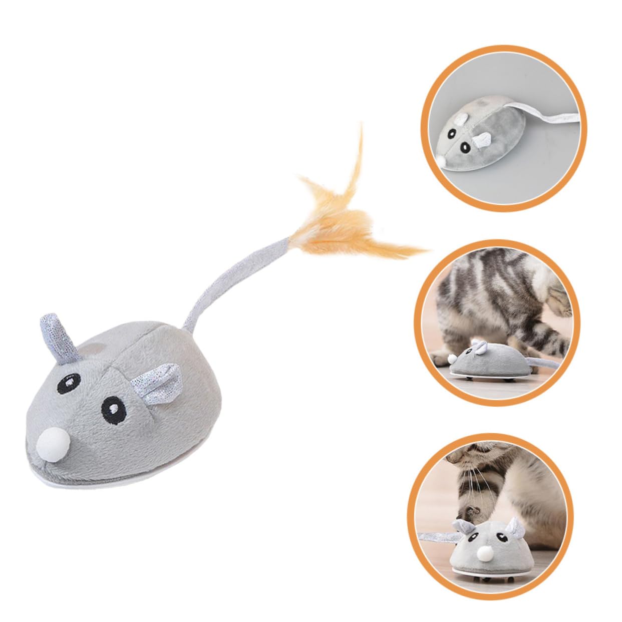 Toddmomy Lot De 3 Souris Électriques Rechargeables pour Chats Dintérieur Simulation De Souris pour Créer des Liens avec Votre Animal De Compagnie