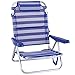 LOLAhome Silla Playa con cojín de 4 Posiciones de Aluminio y textileno de 61x47x80 cm (Azul y Blanco)