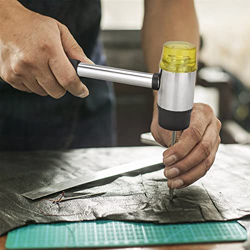 Doppelseitiger Gummihammer, 25 mm Doppelkopfhammer Mit Rutschfestem Gummigriff, Abnehmbarer Rundkopf-Gummihammer für Holz, Kunststoff, Leder, Schmuck, Kunsthandwerk – Bild 5