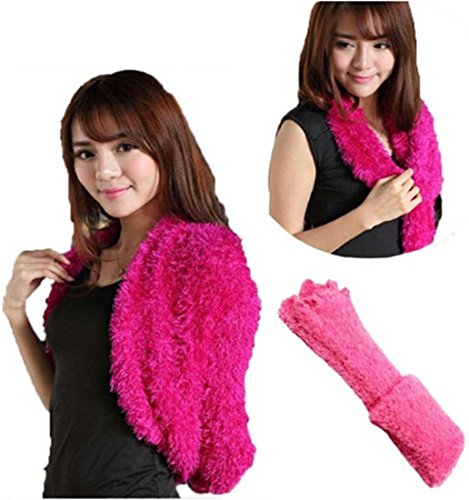 CXB1983(TM)The Magic Changed Scarf Magic Woolly Scarf Shawl Autumn Winter (Rose)