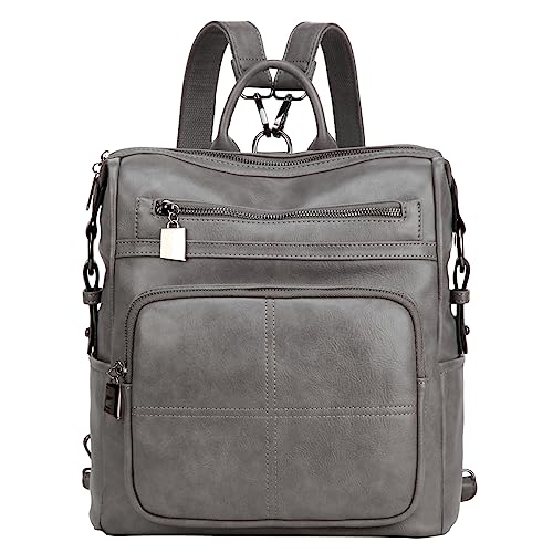 VASCHY Backpack Purse for Women,Fashion Convertible Vegan Leather Shoulder Bags Handbags for Work/Travel/Ladies/College Gray by VASCHY - Used condition - US$17.64
