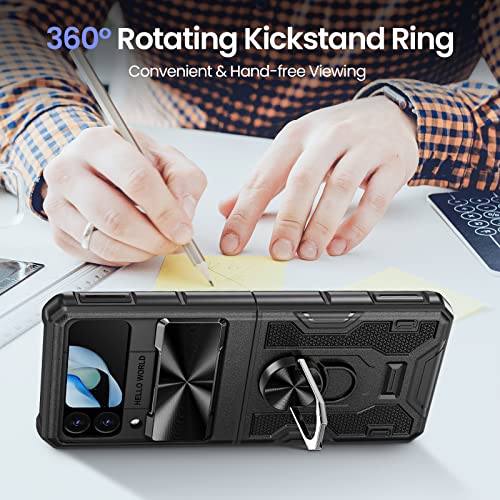 Image of VEGO for Galaxy Z Flip 4 Case with Slide Lens Cover Hinge Protection&Stand
