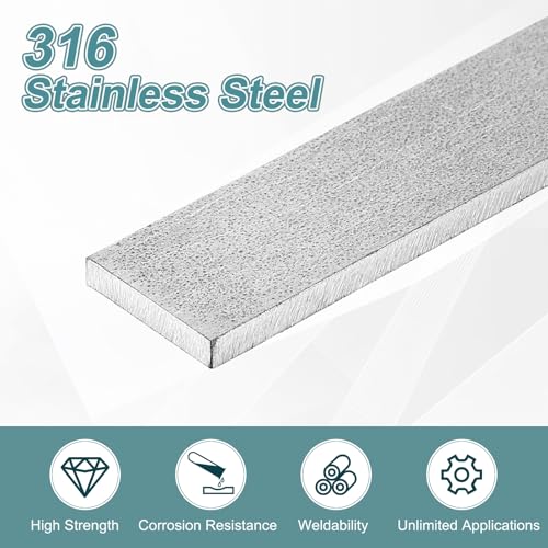 QUARKZMAN Edelstahl Flachstahl, 150mm x 15mm x 3mm(L*W*H) Stahlprofil Stahlblech Flacheisen für Konstruktionen, Stahlplatten, Flachstangen, Metallstangen, Flachstahlprofile, Bau & Handwerk