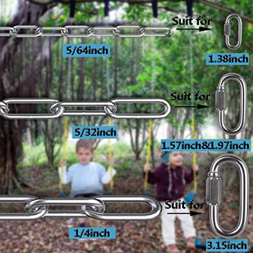 Stainless Steel Link Chain, 304 Stainless Steel Link Proof Coil Chain Heavy Duty Chains Cable Safty Towing Chain For Trailer Swing Hanging Anti-Theft #TOP5