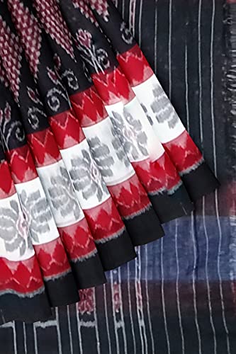 Image of Odisha Sambalpuri Handloom Ikat Women's Cotton Saree, Odisha Handloom Handmade Pure Cotton Khandua Saree, Ikkat Orissa Traditional Handloom Saree Without Blouse
