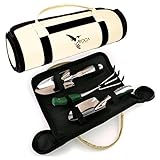 Garden Tools Set - Gardening Tools with Garden Tools Carry Bag by ROCA. Great Gardening Gifts. Gardening Guide Included
