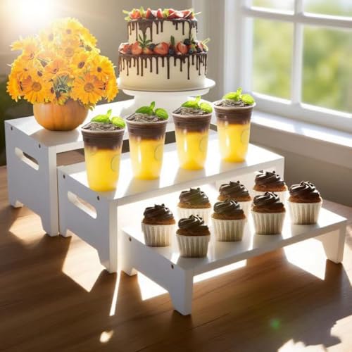 50% OFF Soporte de Madera 3 Niveles MRPAPA para Cupcakes y Exhibición