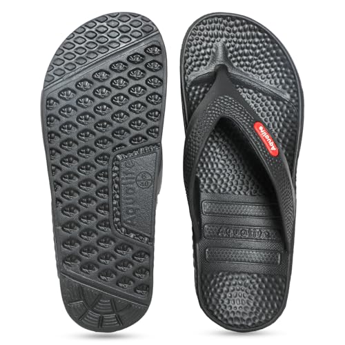 Image of Aqualite AL-1255 Slippers for Men with Comfotable Sole Slip-On Flat Flip Flops, Sliders, Chappal & Comfortable Slipper for Men