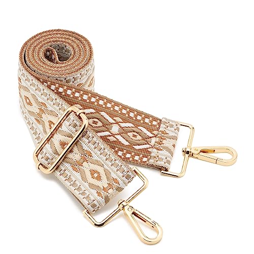 Image of Wide Shoulder Strap Adjustable Replacement Belt Guitar Style Crossbody Bag Handbag Strap Multicolor Canvas Straps(Wide:2in)(Color14)