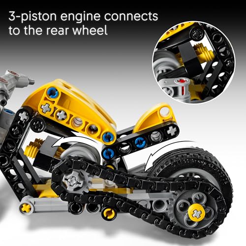 Under $10! LEGO Technic Yellow Motorcycle Building Toy, Ages 7+ - Image 5
