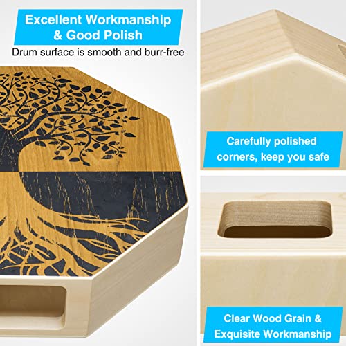 Pogolab M0-2686 Two-Tone Cajon, Portable Travel Wooden Drum thumb #3