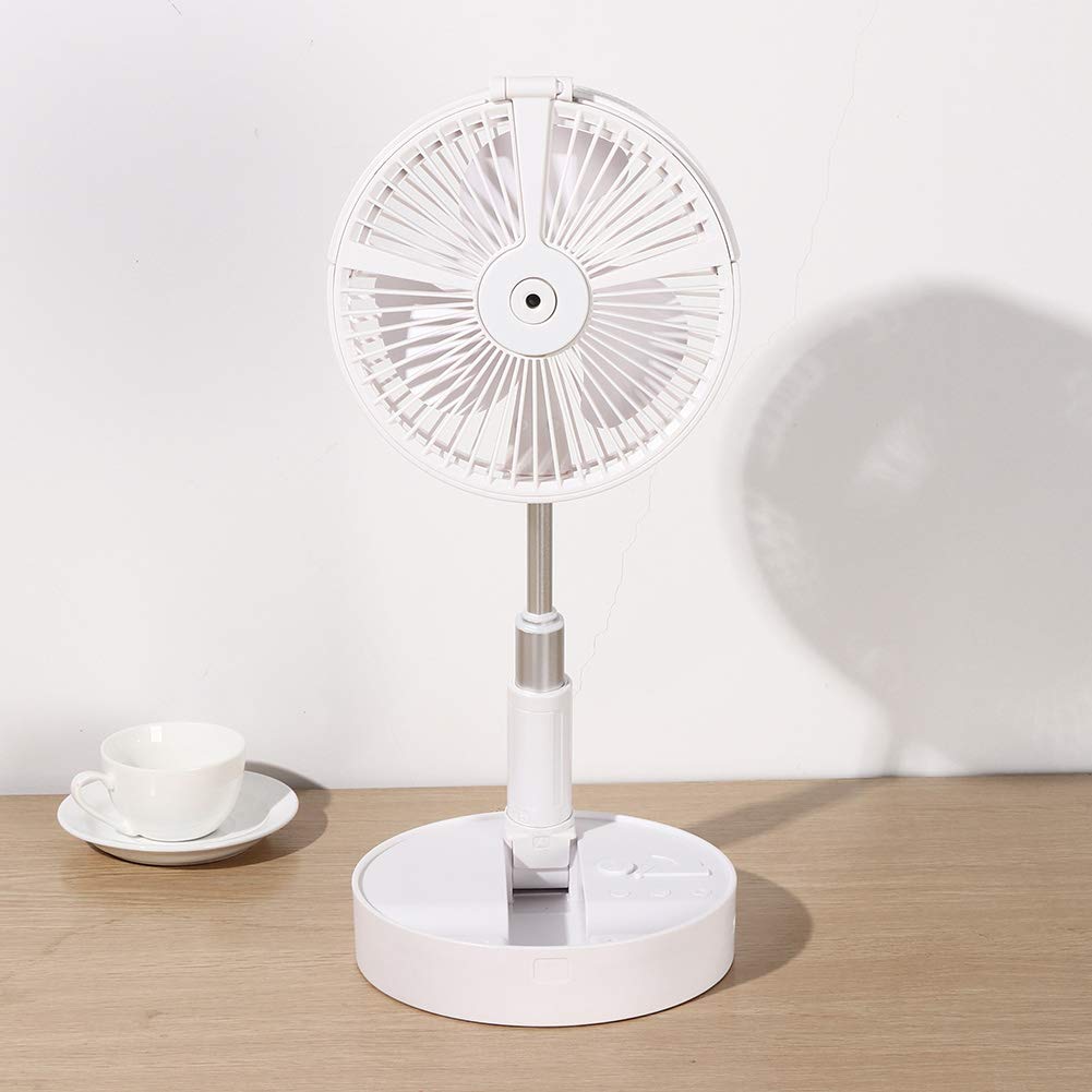 FTVOGUE Ventilador de Escritorio Telescópico con Carga USB, Hidratación