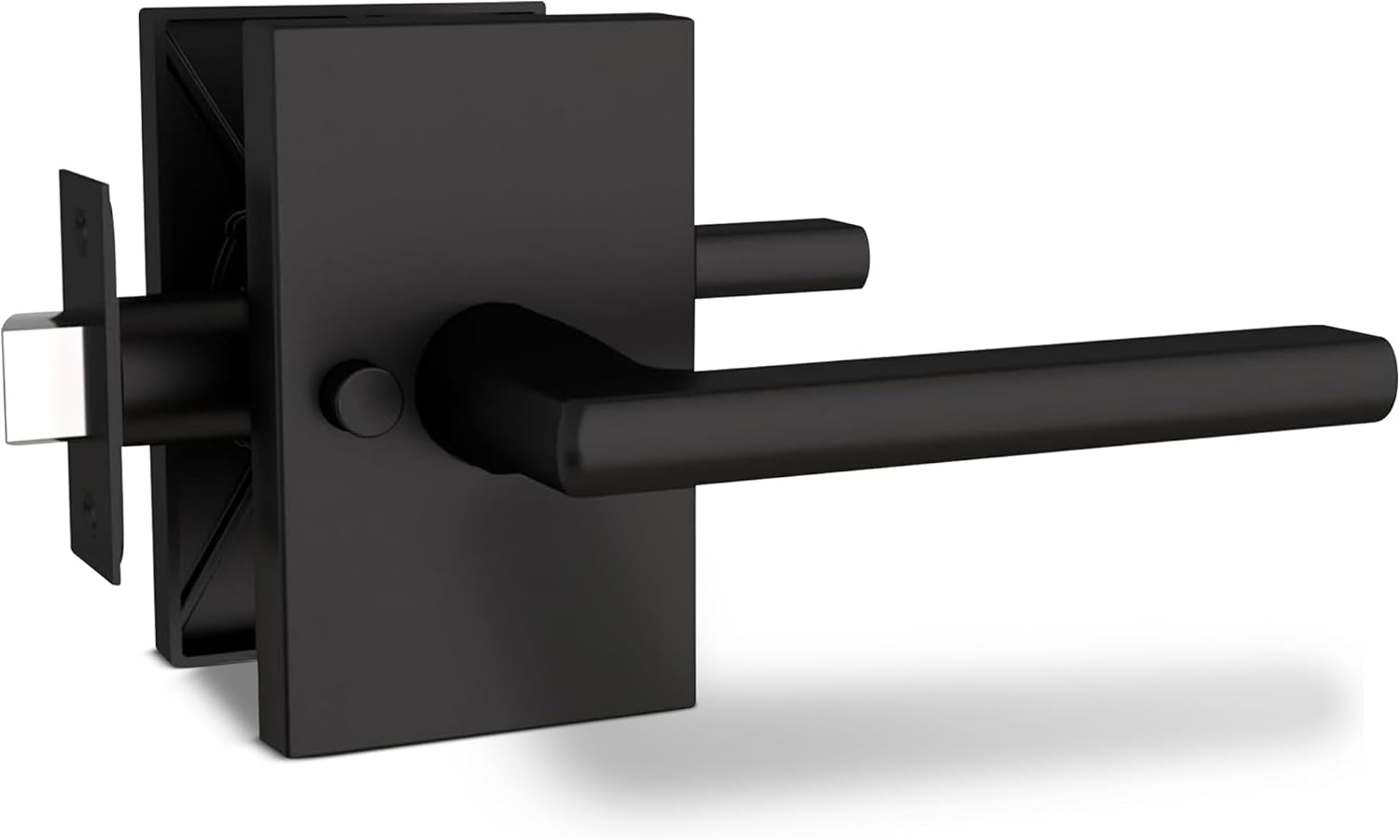 Mega Handles Glamor Privacy, Lever & Lock Door Handle Set for Hallway, Closet and Bathroom, Keyless Lock, Heavy Duty Door Levers, Fits All Standard Door Sizes, Screws Included - Onyx (1 Pack)