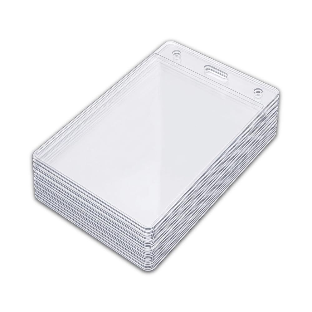 A6 Portrait Event Badge Holders - Clear Plastic ID Badge Pouches for Lanyards - Conference, Festival & Accreditation Pass Holders - Bulk Packs