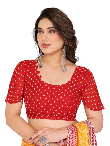 Image of KASHVI SAREES Women's Printed Georgette Saree With Unstitched Blouse Piece (Pack Of 2) -P2 1829 2 1750 3