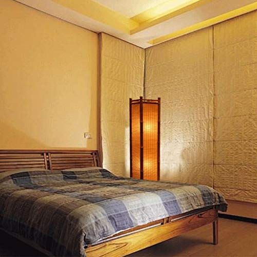 Lámpara de pie de interior para sala de estar con diseño de linterna oriental y acabado en bambú 5