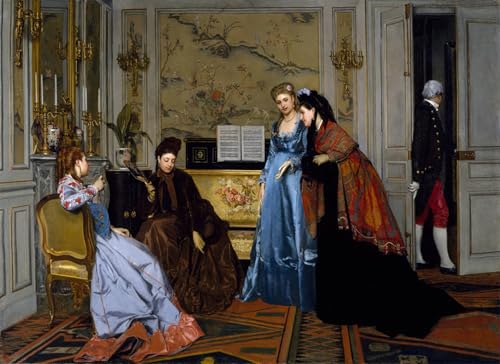 Cuadro de lienzo decorativo Alfred Emile Stevens Eleganti figure in un salone para casa 60x90