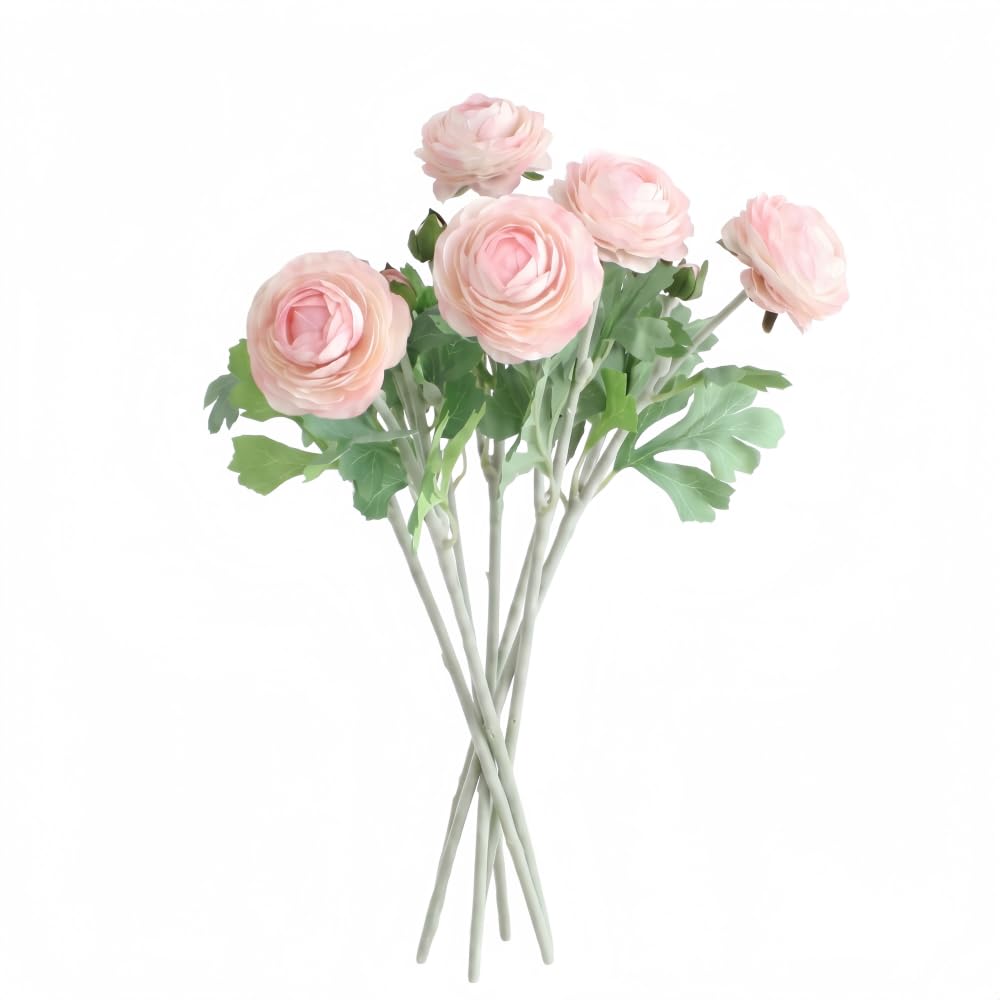 Renoncules artificielles en soie rose pour un centre de table de mariage bohème élégant