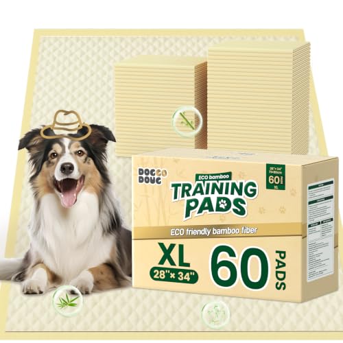 Image of Bamboo Puppy Pads X-Large 28 inchx34 inch 60 Count with Adhesive Tabs