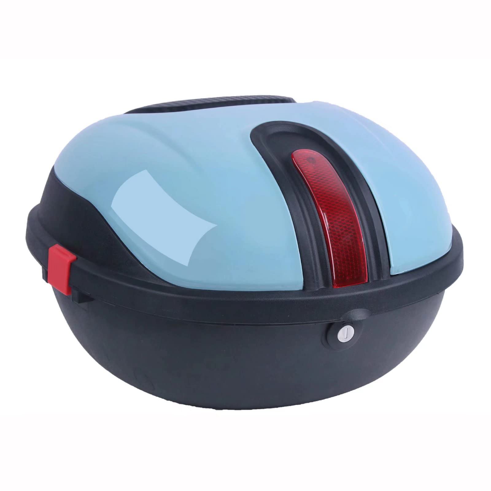 Coffre de moto compact pour ranger un demi-casque sans s'encombrer