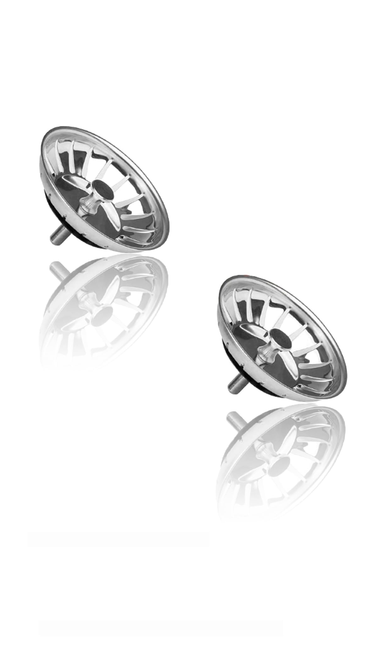 Sweet seven 2PCS Universal Silicone Sink Strainer Stopper - Kitchen Drain Strainers for Food Catching - Silver Sink Plug for Effective Kitchen Drainage