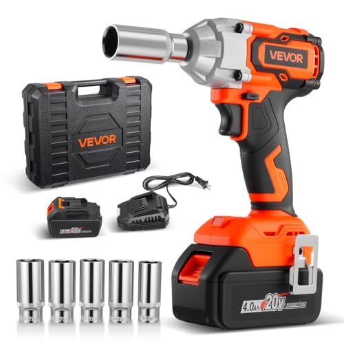 VEVOR Cordless Impact Wrench, 280 ft-lbs / 380 N·m High Torque, 3/8 inch, 20V Electric Impact...