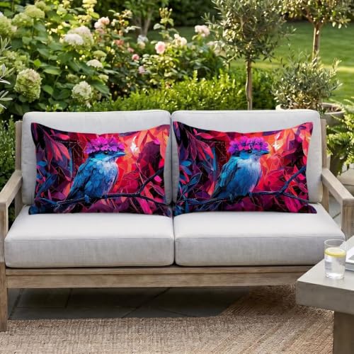 Housse coussin rouge rectangulaire lin imperméable 50x80cm pour chaise - 4