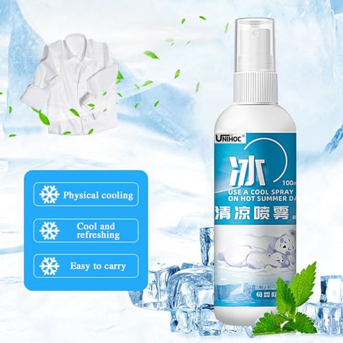 Spray de Enfriamiento de Niebla, Spray Portátil para Aliviar Los Sofocos, Fresco Larga Duración en Verano, Spray Corporal Refrescante para Verano para Excursiones - imagen 5