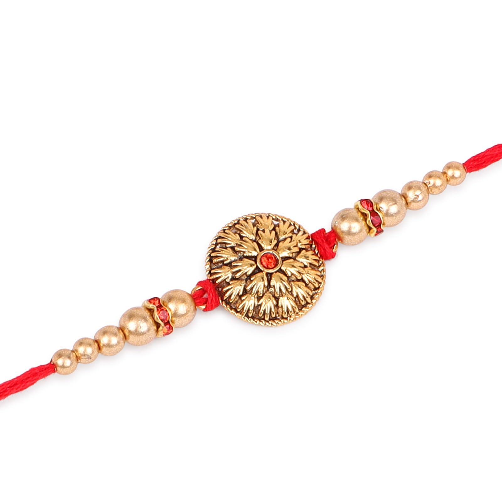 NITYAM ENTERPRISES Gold Plated Imported Red Diamond Rakhi with Roli Chawal(NE 235) For Men (B0CBBMBPVF) Amazon Price History, Amazon Price Tracker