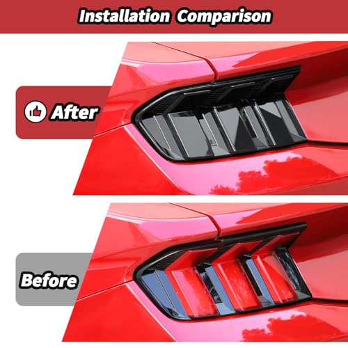 Image of JeCar Smoked Tail Light Cover Trim Guards for 2024+ Ford Mustang Exterior Decoration Accessoreis
