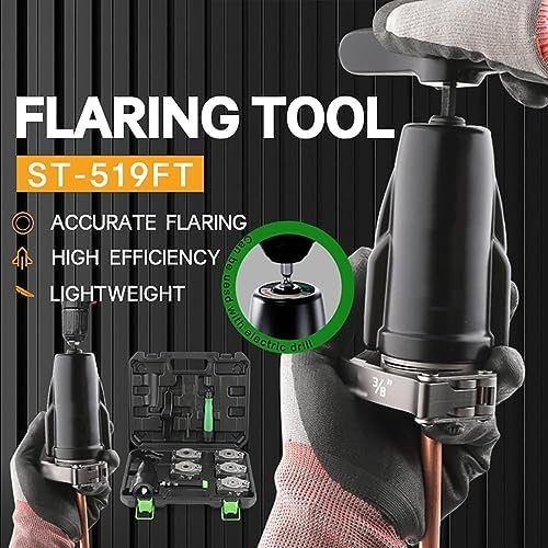 Eccentric Pipe Flaring Tool, HVAC Single Flaring Tool, with Flaring Clamp, Copper and Aluminum Pipe Flaring and Deburring Tool