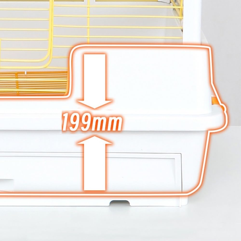 Klatka dla ptaków Otwierana od góry metalowa klatka dla ptaków, wysuwana rama, podniesiona poziomo, klatka dla papug z drutu Dom dla zwierząt(Orange)