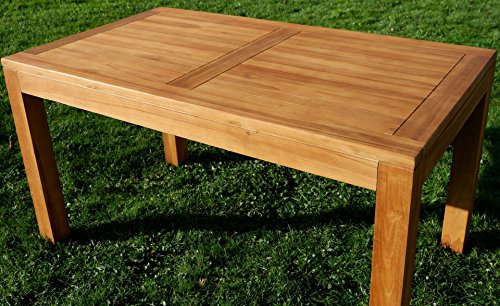 ASS Wuchtiger echt Teak Bigfuss Design Gartentisch 140x80 Holztisch Teaktisch Garten Tisch Holz JAV-BIGFUSS mit 8x8cm… – Bild 5