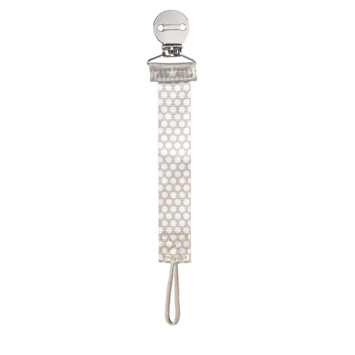 Chicco Fashion Clip Salvasucchietto Con Nastro, Universale, Per Agganciare Ciucci, Catenella Porta Ciuccio Neonato, Neutro, 0 Mesi+