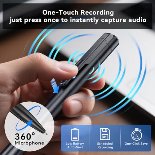 Image of Digital Voice Recorder,128GB Voice Activated Recorder with Playback,Noise Reduction & Long Battery Life,One-Touch Audio Recording Device with Type-C,Auto Save for Lectures,Meeting,Interviews & Classes