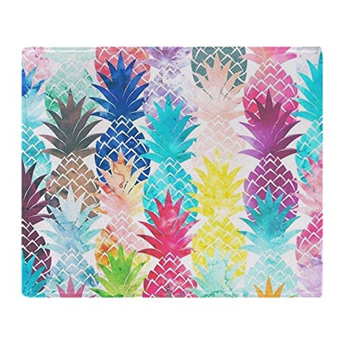 YISUMEI - zacht fleece deken - Hawaiian ananas patroon tropisch, gooi geschikt voor bank of bed