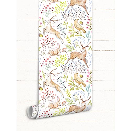 Papier peint auto-adhésive forêt 416x254 cm pour masquer les défauts d'un mur de salon facilement