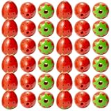 Healeved Cuentas de Madera de Fresa 50 Pcs Multicolor para Hacer Joyas y Colgantes, Cuentas Espaciadoras Naturales para Manualidades DIY y Decoración de Hogar