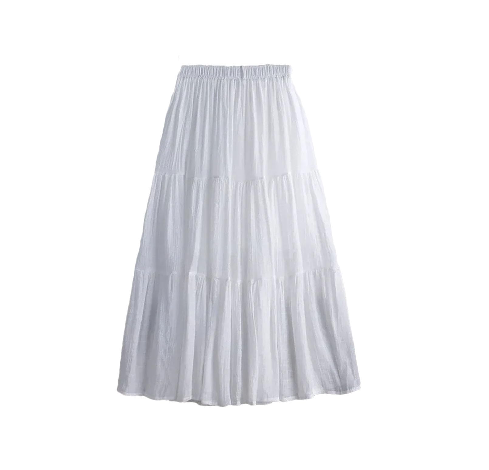 Faldas largas acampanadas con cintura elástica para mujer, estilo vintage, holgadas, lisas