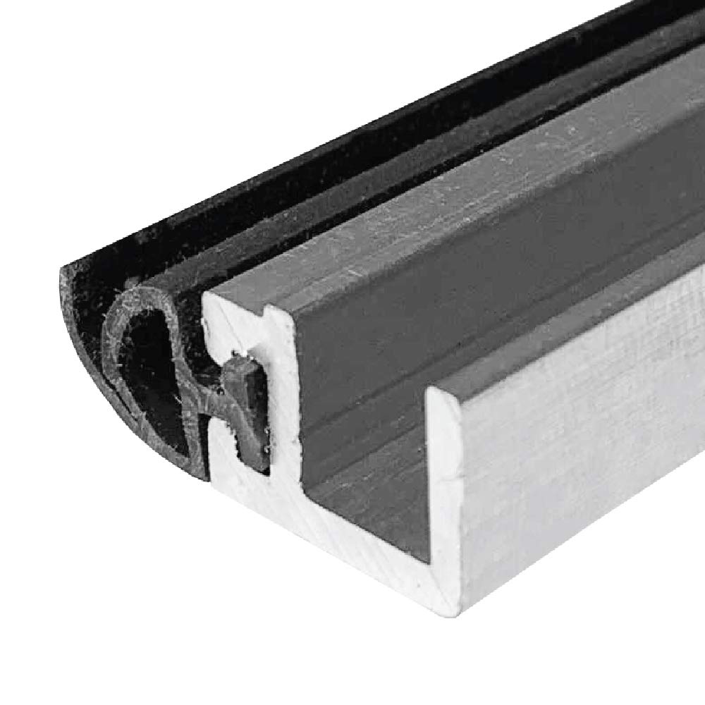3 in 1 kit - Mill Aluminum Head & Jamb Mechanically Fastened Gasketing Seal with Silicone Solid Rubber Extrusion (5584MA) in (48