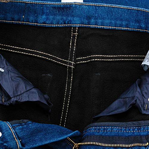 Toocool Thermojeans für Herren, Winterhose Gefüttert, mit Vlies gefütterte Thermo Arbeitshose, gefütterte Herren-Jeans für den Winter H001 [56 IT - 42 US - 50 DE, Blau]