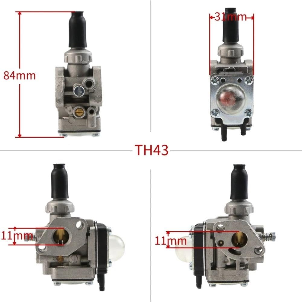Carburateur De Tondeuse À Gazon Moteur Débroussailleuse Pour TH43 TH48 KBH48A TL43 TL33 TL52 TU43 TU52 REOKIP(TH43 kit-1)