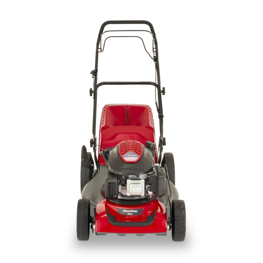 Mountfield Tosaerba a Benzina Semovente SP53 a, 166 cc, 51 cm – Regolazione Altezza Centralizzata, Funzione Mulching, Manubrio Pieghevole – Per Giardini fino a 650 m²