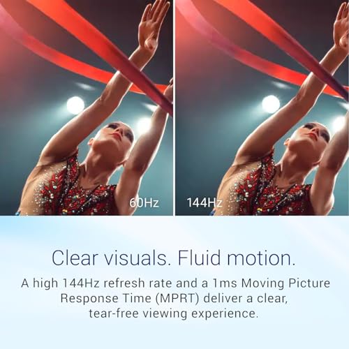Image of Dell 24 inch FHD Monitor, 144Hz Refresh Rate, IPS LCD Display, AMD FreeSync, Tilt|Height|Swivel Adjustable Stand, HDMI, 1ms Response Time, Anti-Glare, Eye Comfort, VESA, for Home Office & Gaming