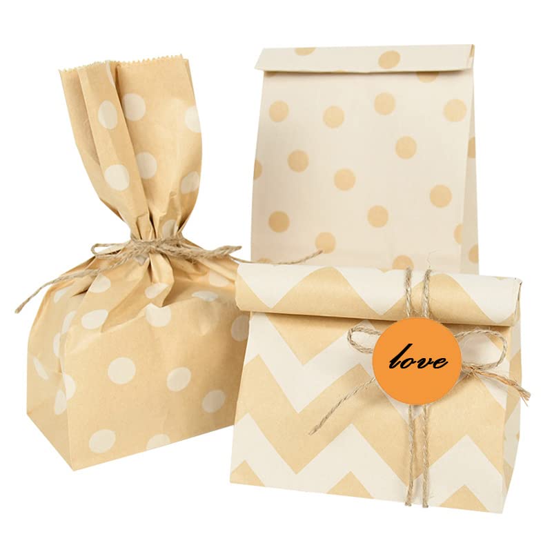 PACKRA - 25 Sacchetti di Carta Kraft 14 x 26 x 7cm, Borse Regalo Carta con Base