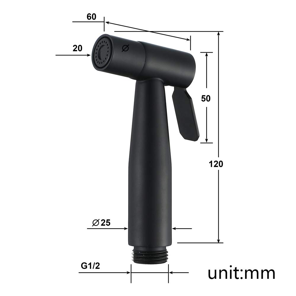 XYNSNDB Spruzzatore Portatile per Bidet Portatile in Acciaio Inossidabile - Rubinetto per Doccia da Bagno per la Pulizia dell'igiene Personale e l'uso del Pavimento - Finitura Nera Facile