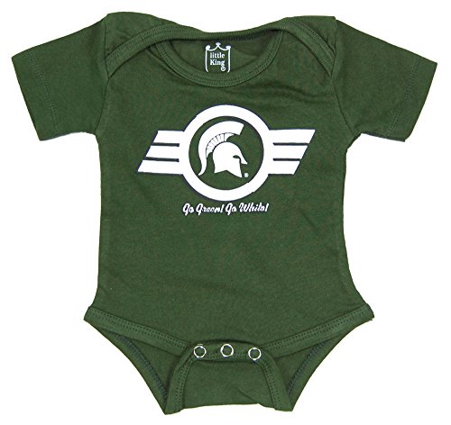 Little King Ncaa Michigan State Spartans Diaper Shirt Romper, 6M, Dark Green #TOP8