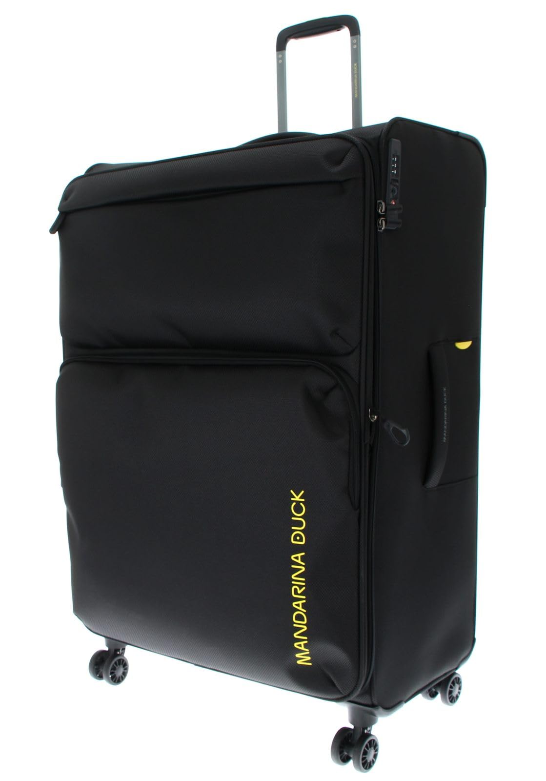 Mandarina Duck Zephyr Trolley XL EXP, Black, 52 cm (L) x 31.5 cm (W) x 83 cm (H), Trolley XL espandibile in Tessuto morbido ad effetto 3D