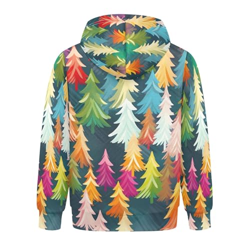 Kids Hoodies Sweaters Christmas Xmas Trees Hooded Sweatshirts with Big Pockets for Boys Girls B04002982