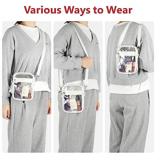 Image of PACKISM Clear Bag for Stadium Events - Clear Purses for Women Transparent Crossbody Messenger Bag for Concerts Game Day